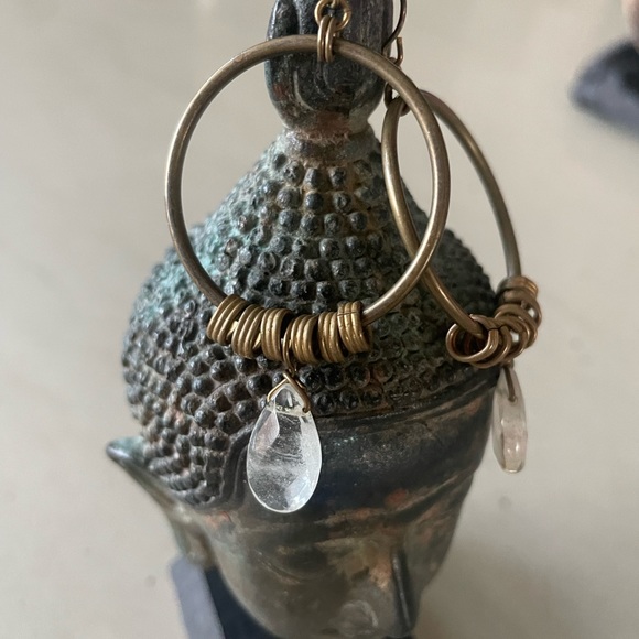 Brass and Chrystal Earrings - Picture 3 of 3